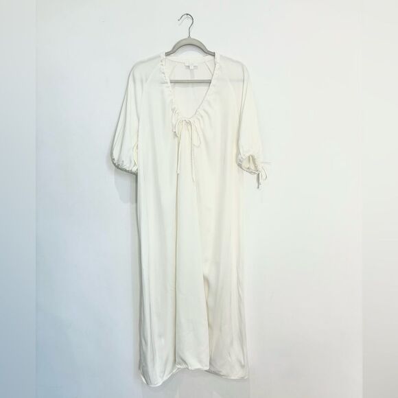 COS DRAWSTRING DRESS in off white - Picture 7 of 11